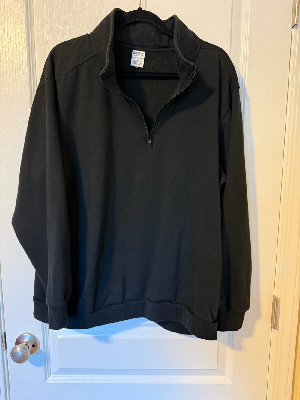 PINK Victoria's Secret Black Quarter-Zip Fleece Pullover